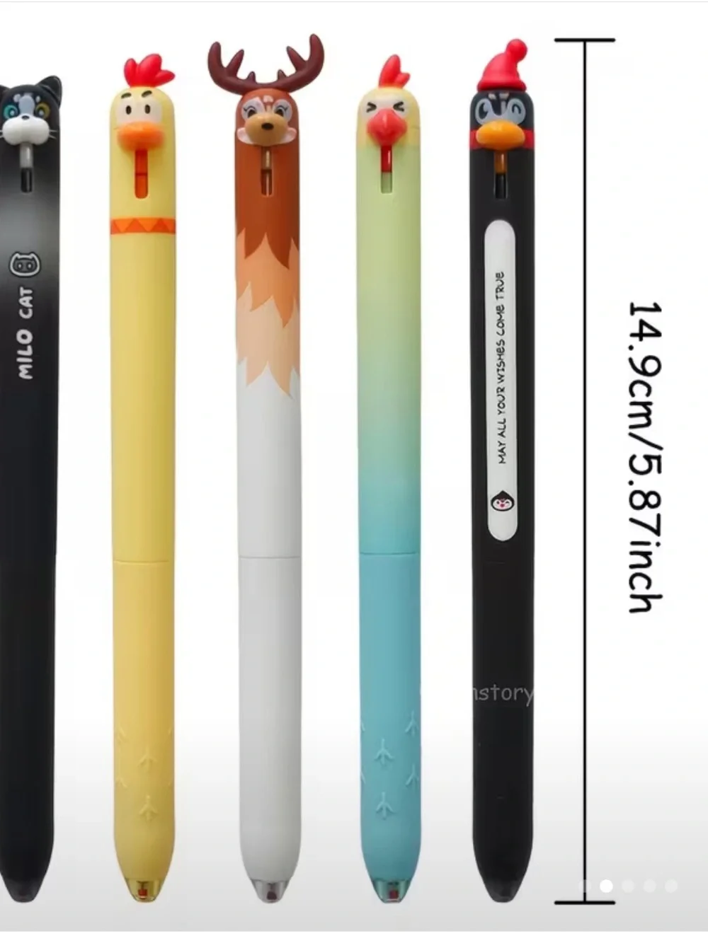 Cute Animal Character Pens – Set of 6 – New